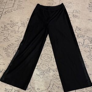 Garnet Hill Black Women’s Tuxedo Wide-Leg Trousers